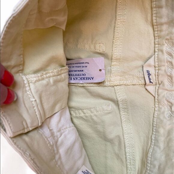 NWT American Eagle Stretch Skinny Jeans Lime Bright yellow green colorful size 4 - Picture 5 of 8